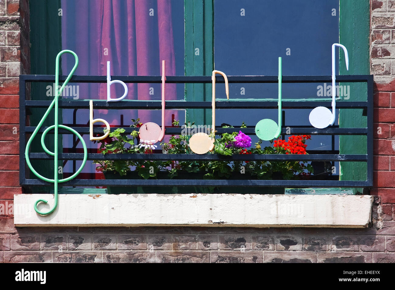 Art nouveau finestra, meri-les-Bains, Francia Foto Stock
