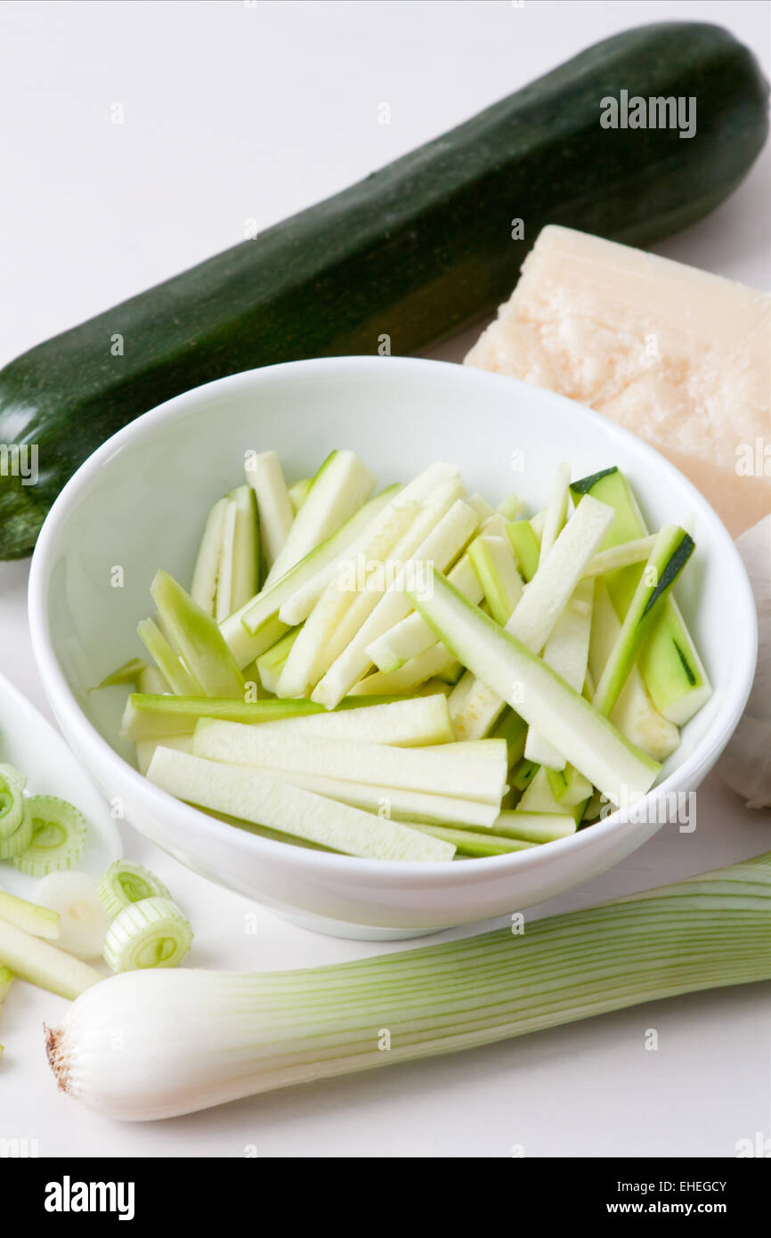 Ingredienti per la Salsa di zucchine Foto Stock