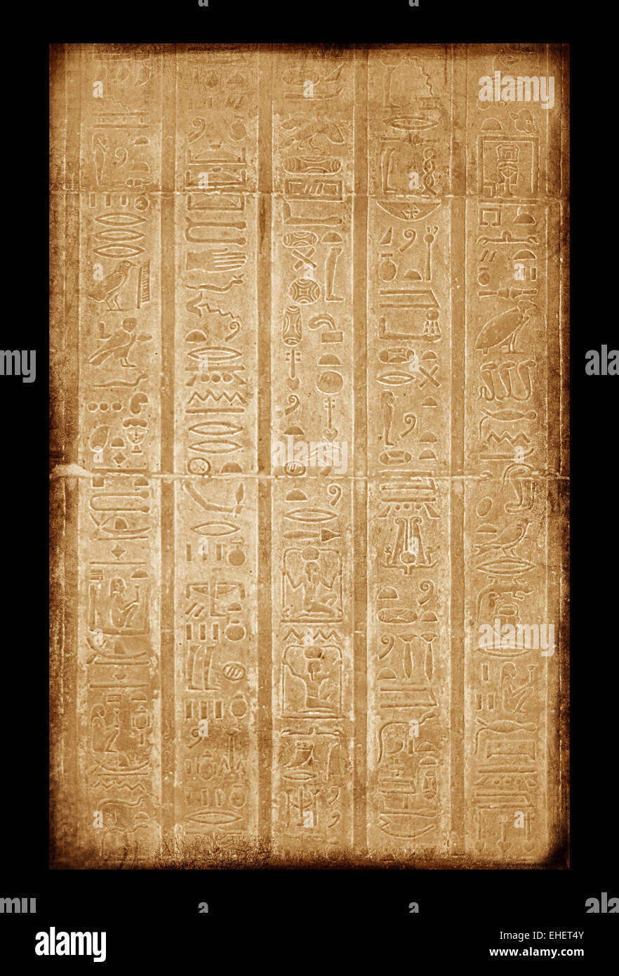 Canta egiziano sulla parete Foto Stock