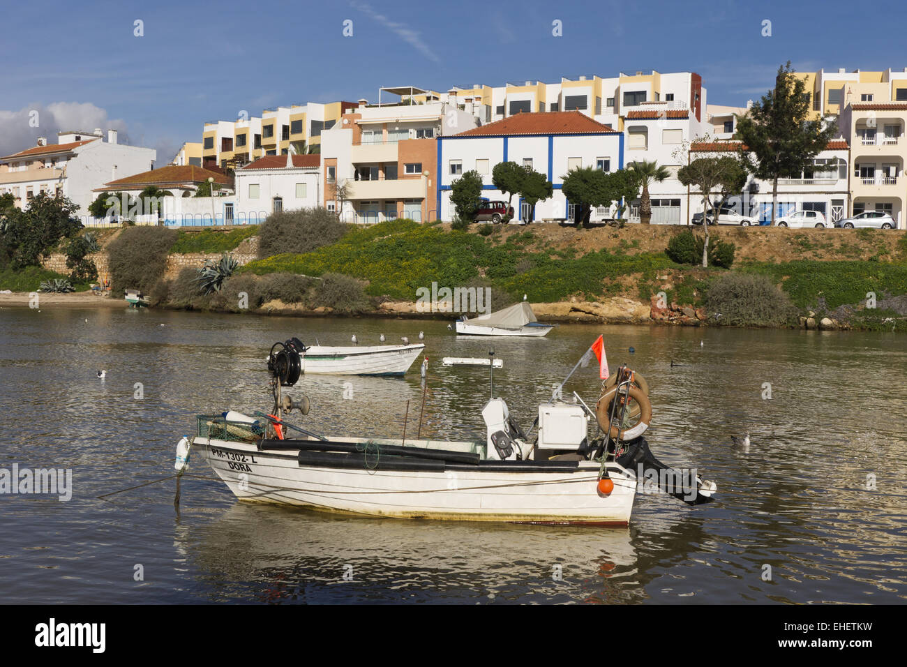 Panorama della città di Ferragudo Foto Stock