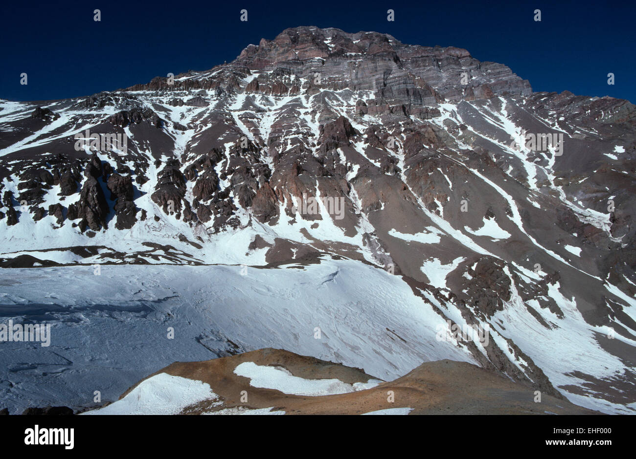 Sommità del monte Aconcagua, EE, Argentina, Sud America Foto Stock