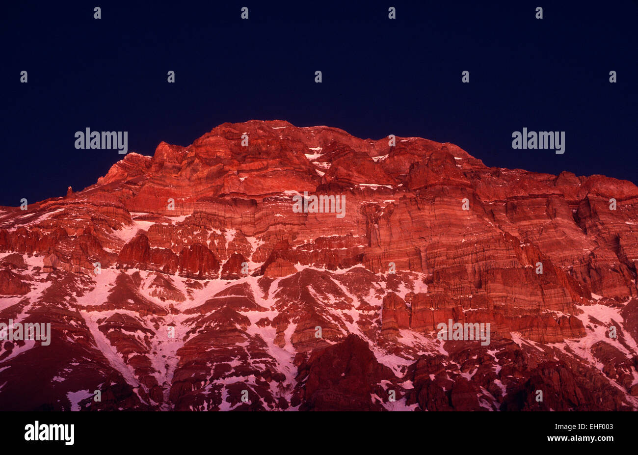 Sommità del monte Aconcagua, EE, Argentina, Sud America Foto Stock