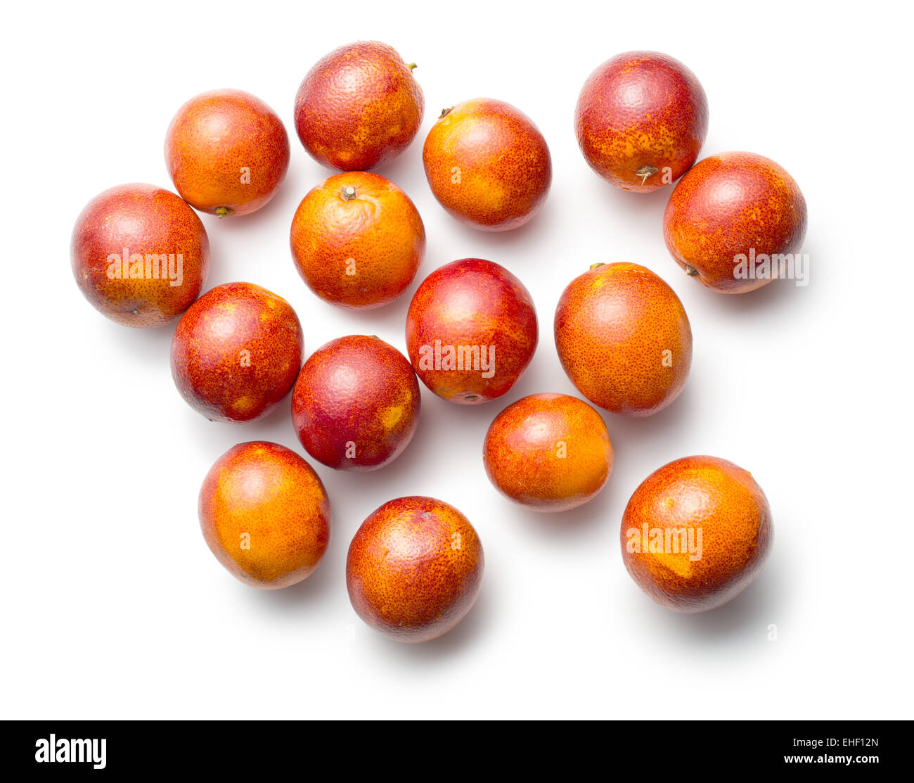 Il sangue delle arance rosse su sfondo bianco Foto Stock