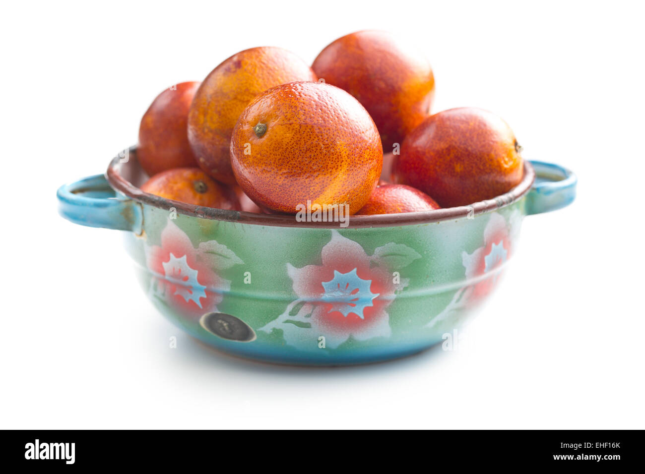 Rosso Sangue di arance nel recipiente Foto Stock