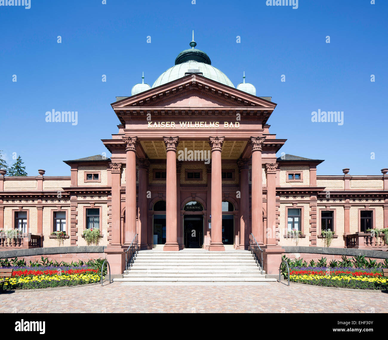 Das Bade- und Theraphiehaus im Bad Homburger Kurpark wurde 1887-90 Fürstenbad als nach Plänen von Louis Jacobs erbaut. Vor dem G Foto Stock
