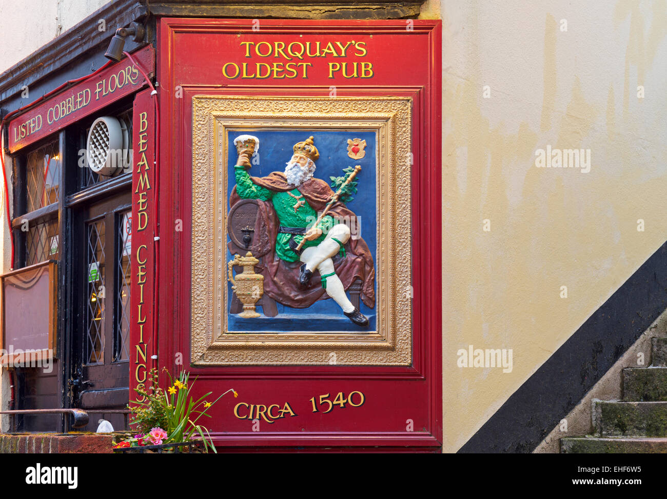 Il più antico pub in Torquay, il foro nella parete, Devon, Inghilterra, Regno Unito Foto Stock