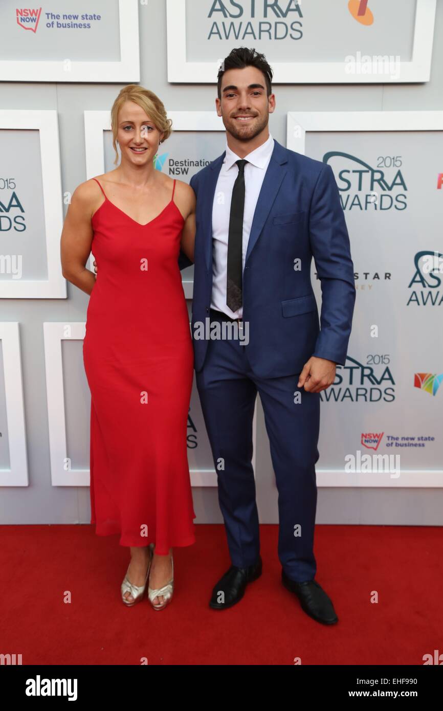 Sydney, Australia. Il 12 marzo 2015. L'ASTRA Awards premiano i migliori in abbonamento televisivo. Celebrità sono arrivati sul tappeto rosso alla Star a Sydney, in Australia. Credito: Richard Milnes/Alamy Live News Foto Stock