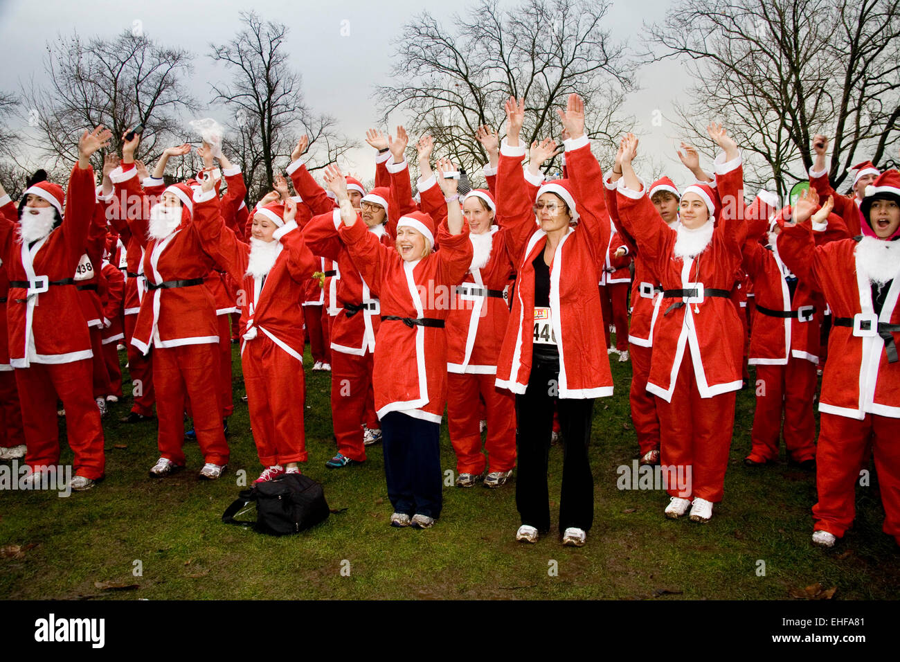 Santa correre a Londra 2009. Foto Stock