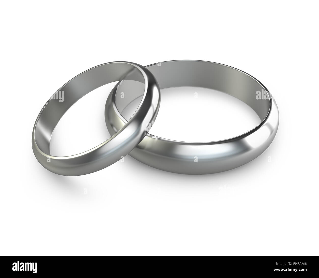 Due platino anelli di nozze Foto Stock