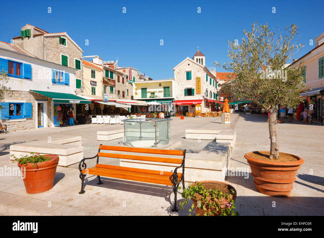 Vodice città vecchia. Destinazione turistica in Croazia Foto Stock