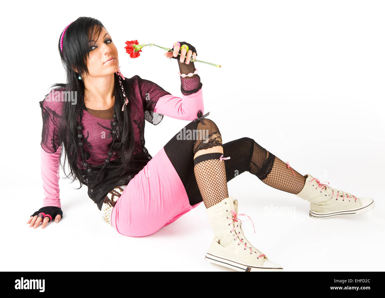 Ragazza EMO Foto Stock