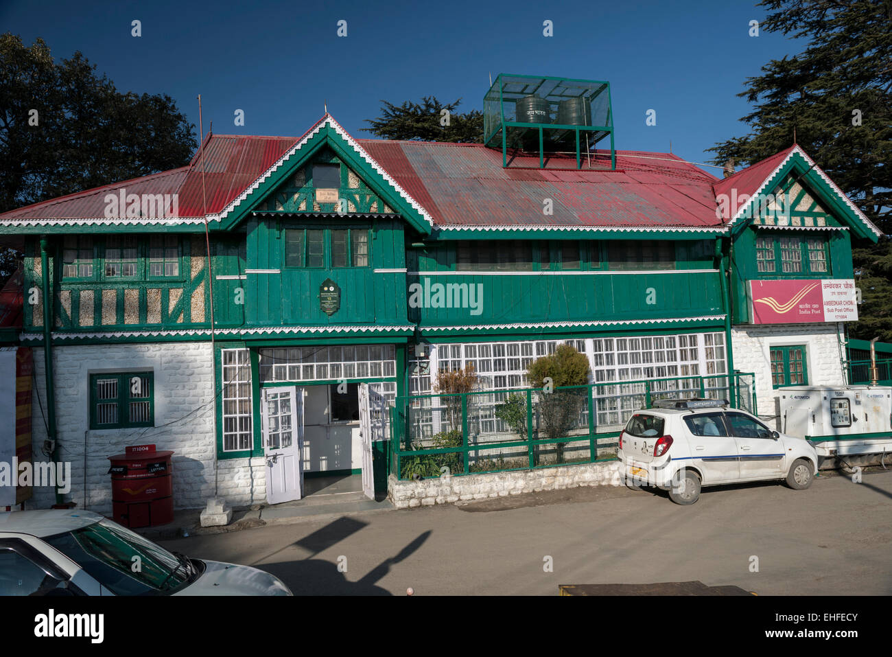 Un vecchio British Raj era Post Office in Shimla, Himachal Pradesh, India Foto Stock