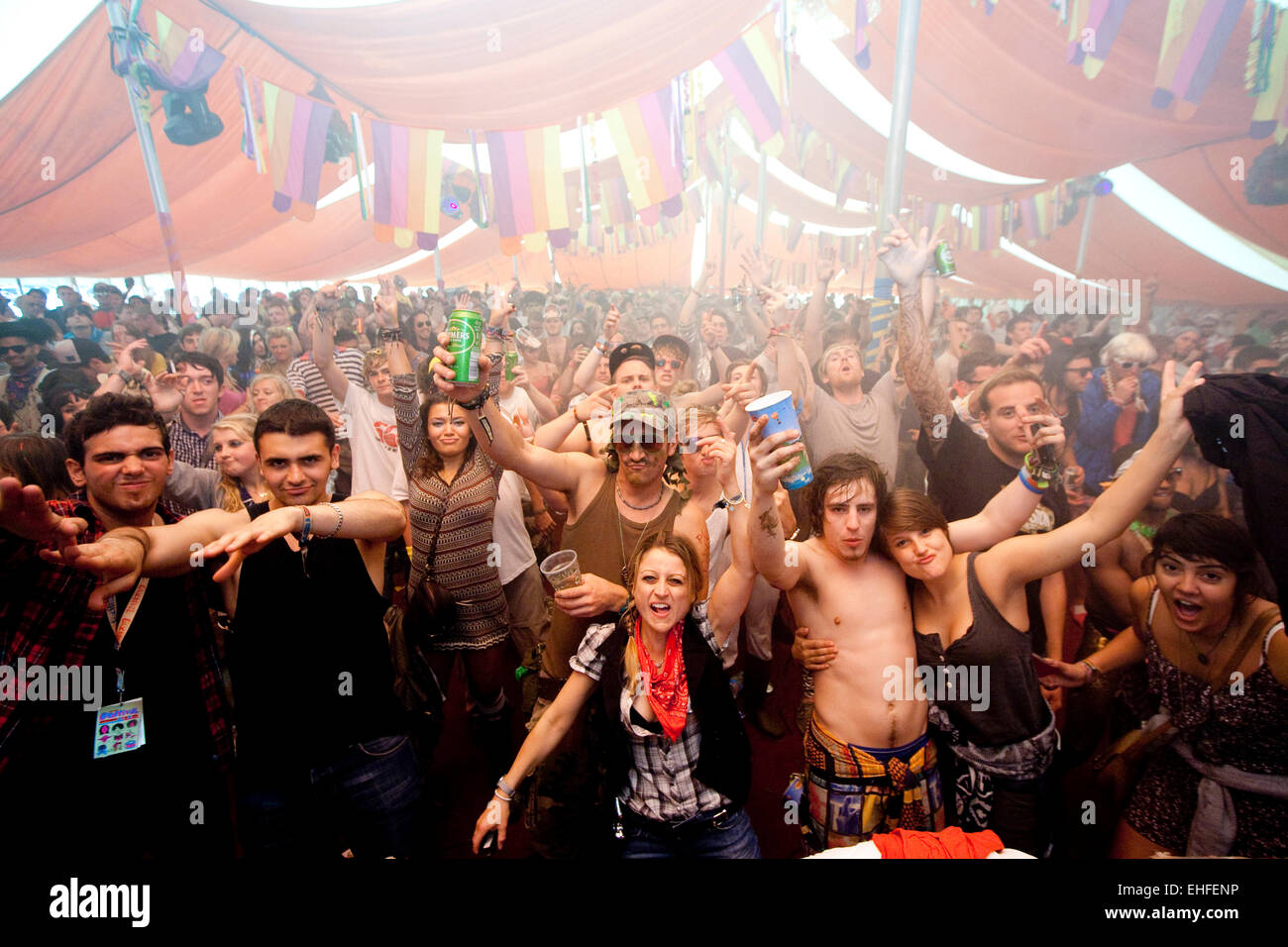 La Bollywood tenda al Bestival sull'Isola di Wight 2011. Foto Stock