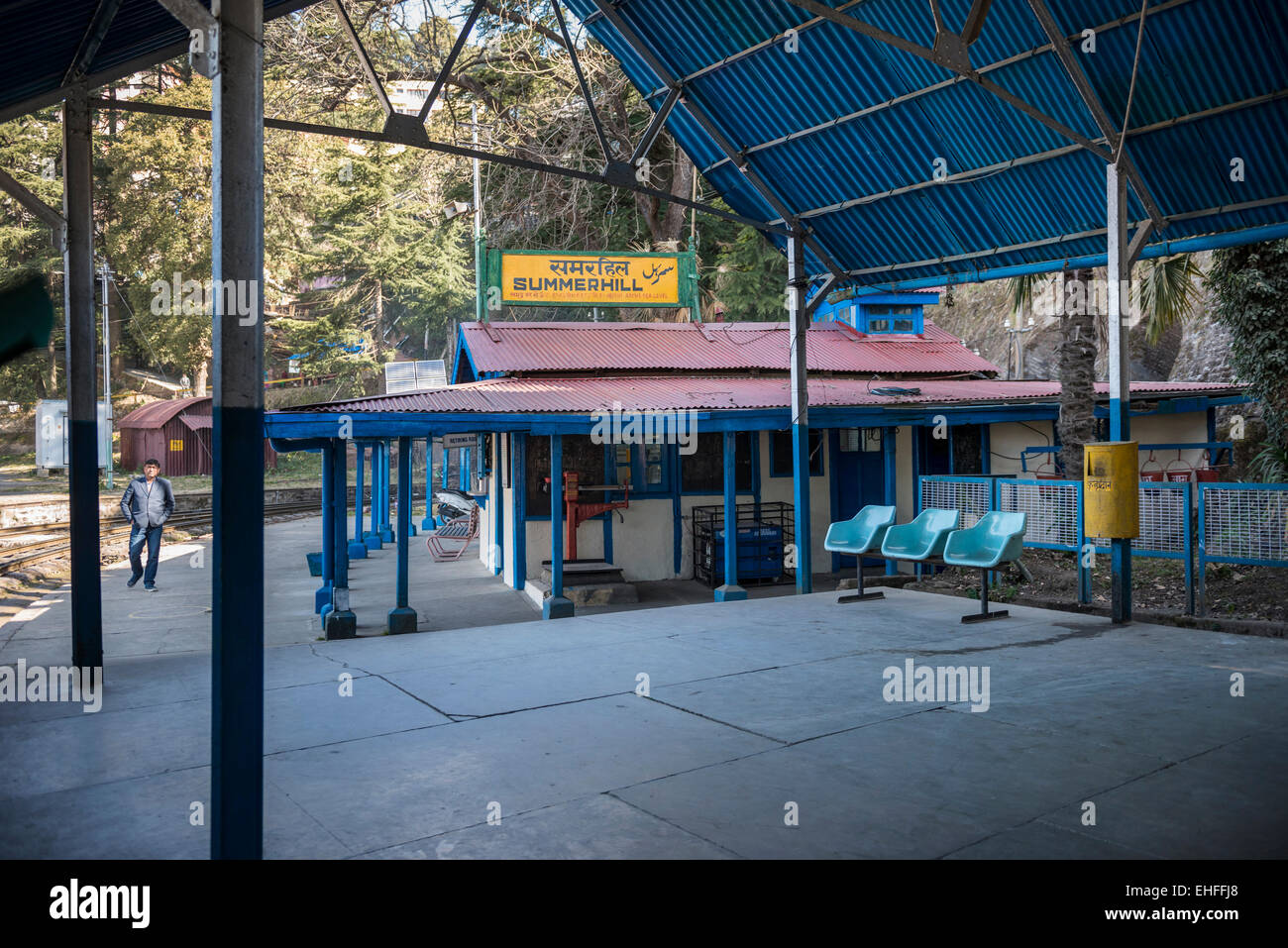 Estate Hill Station a scartamento ridotto ferroviario Kalka-Shimla, India Foto Stock