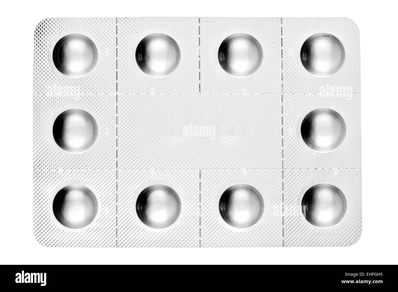 Confezione di pillole isolati su sfondo bianco Foto Stock