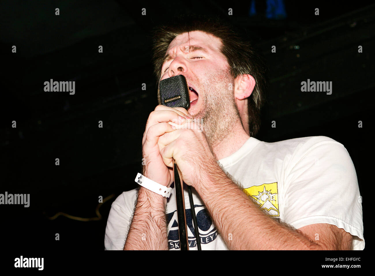 LCD Soundsystem live su XFM stage presso la croce TDK Festival centrale di Londra. Foto Stock