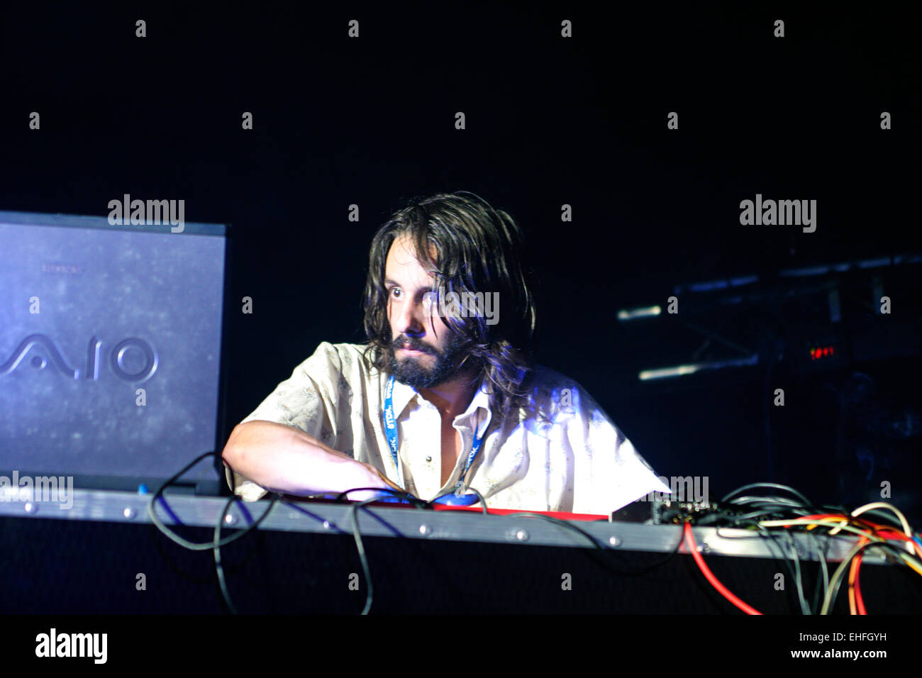 Blackstrobe live su XFM stage presso la croce TDK Festival centrale di Londra. Foto Stock