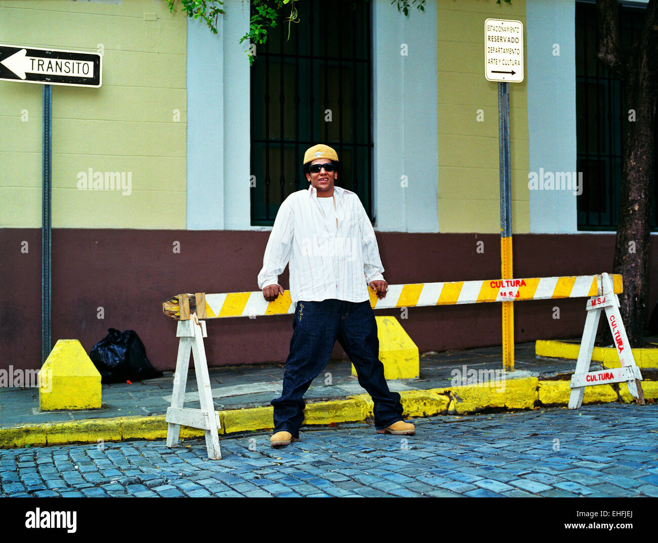 Ritratto di Tego Calderone nella vecchia San Juan Puerto Rico. Foto Stock