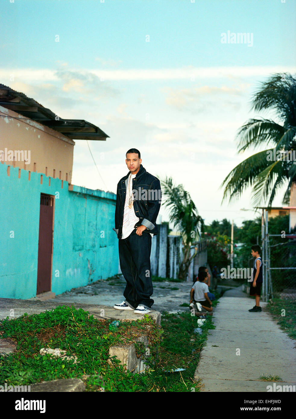 Ritratto di Daddy Yankee in Villa Kennedy Puerto Rico. Foto Stock