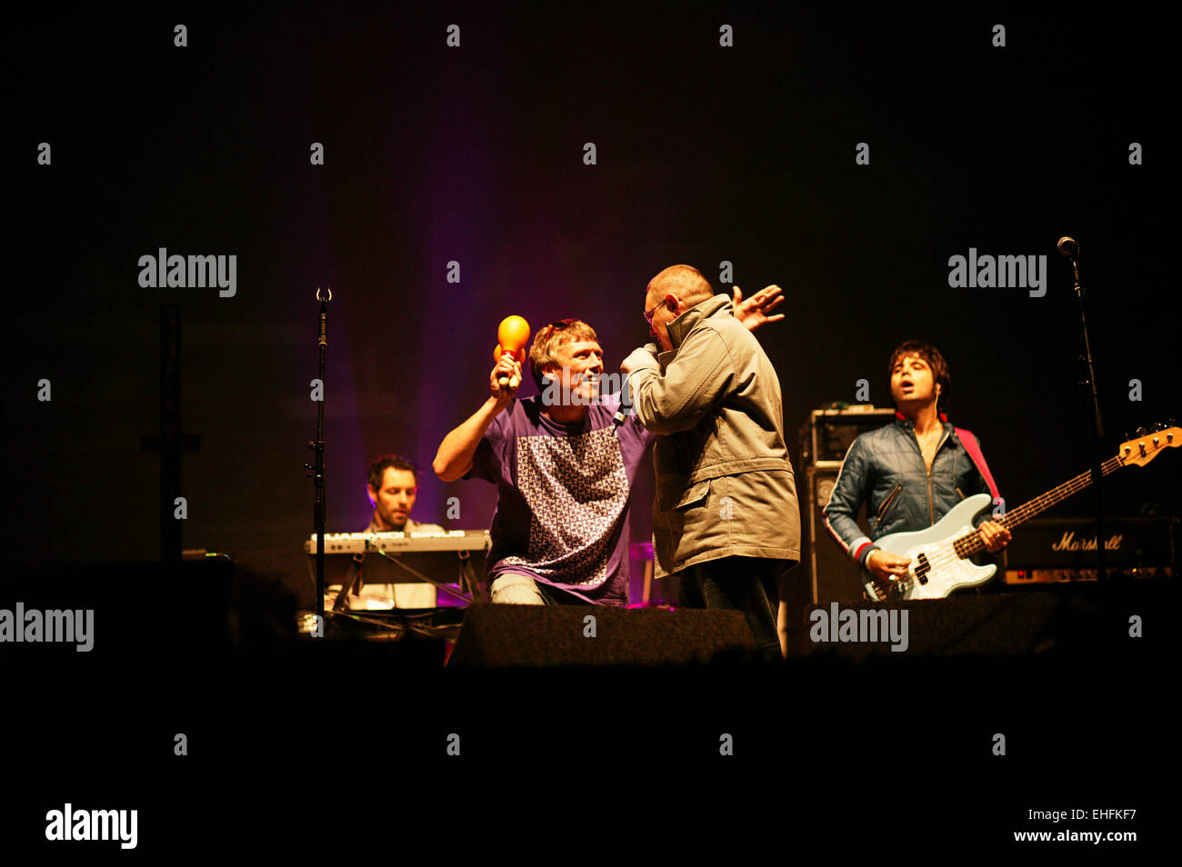 Shaun Ryder e Bez al raduno mondiale. Foto Stock
