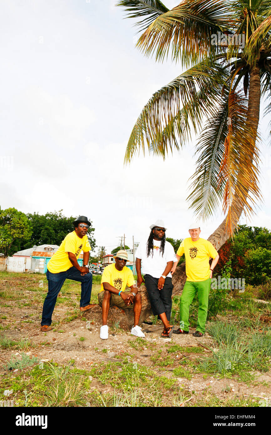 Da sinistra a destra: Norman Jay Trevor Nelson Jazzie B David Rodigan. Foto Stock