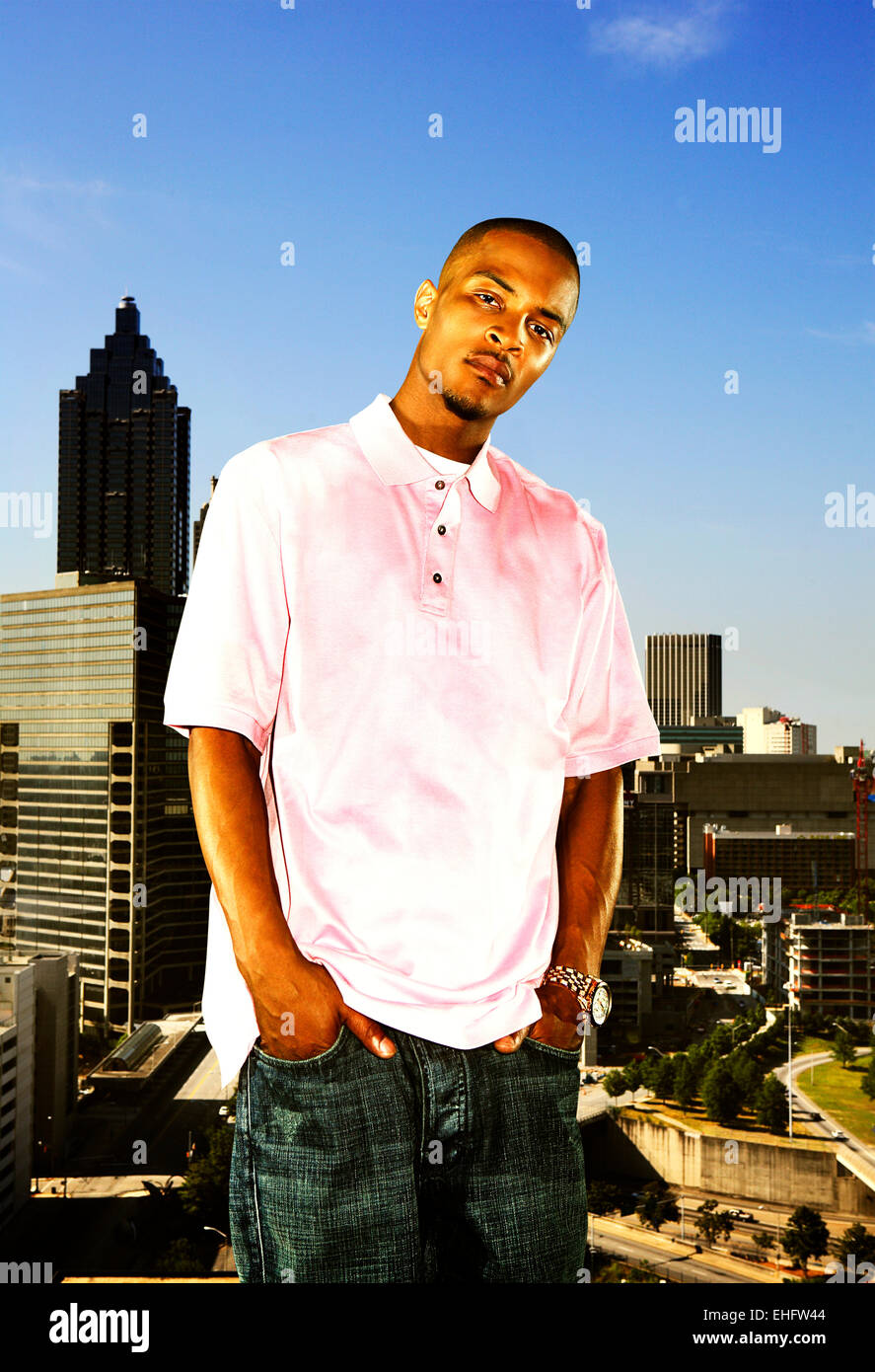 Ritratto di T.I. (Aka punta) in Atlanta in Georgia negli Stati Uniti. Foto Stock