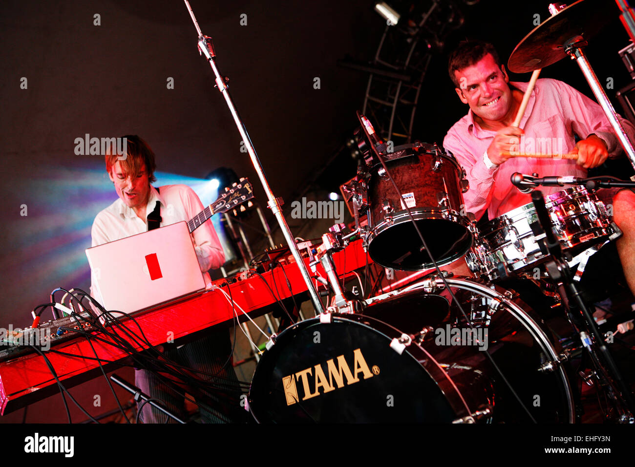 Battaglie live al Field Day festival nel Parco Victoria di Londra. Foto Stock