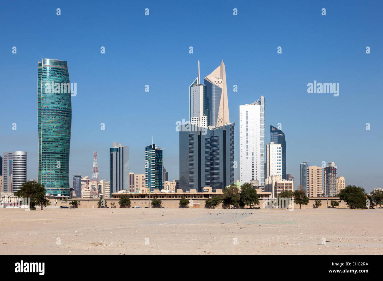 Grattacieli nel centro di Kuwait City, Medio Oriente Foto Stock