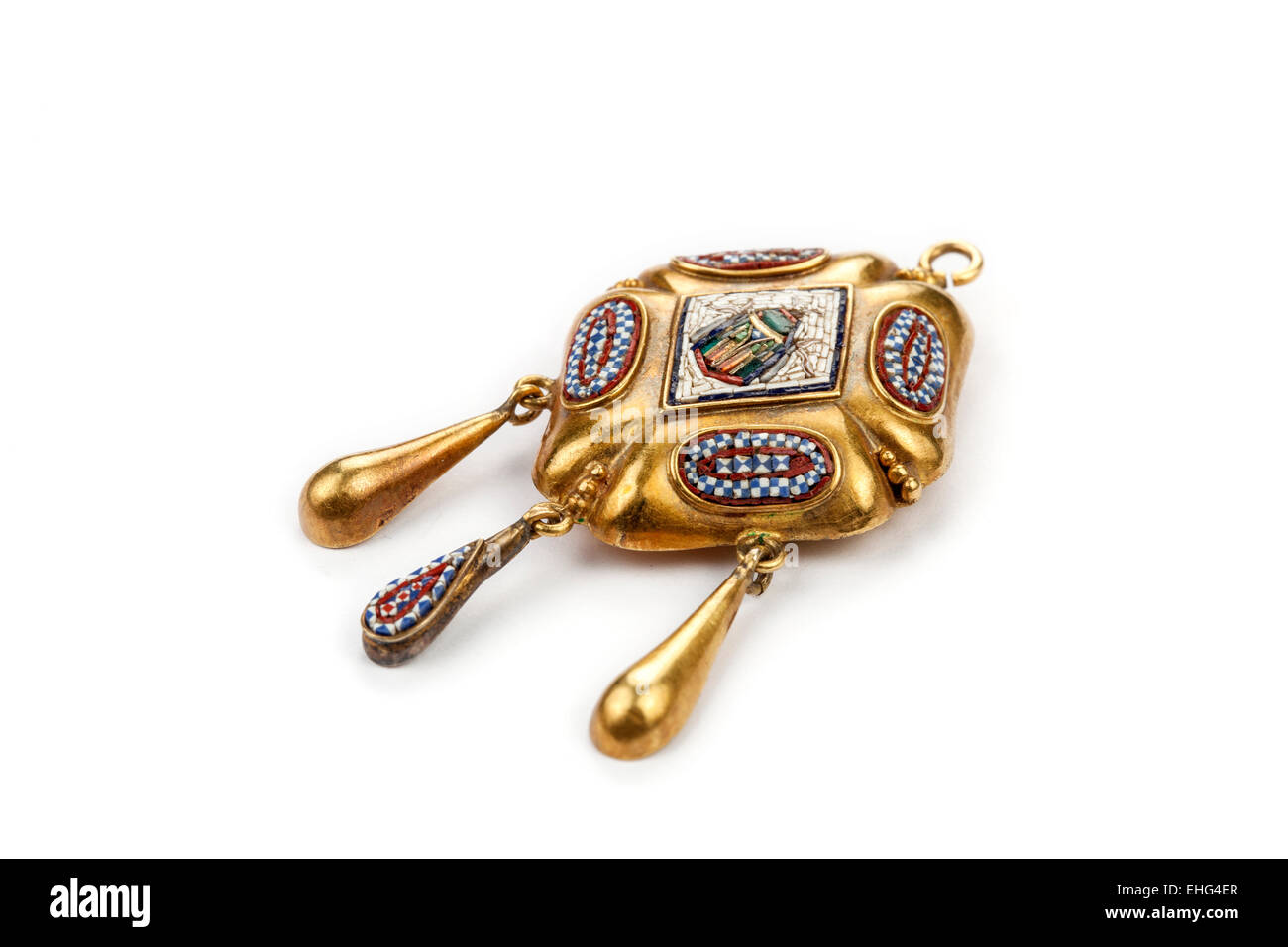 Revival archeologico mosaico oro, pendente.xix secolo Foto Stock