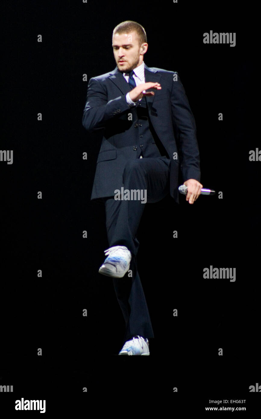 Justin Timberlake live all'O2 Arena di Londra. Foto Stock