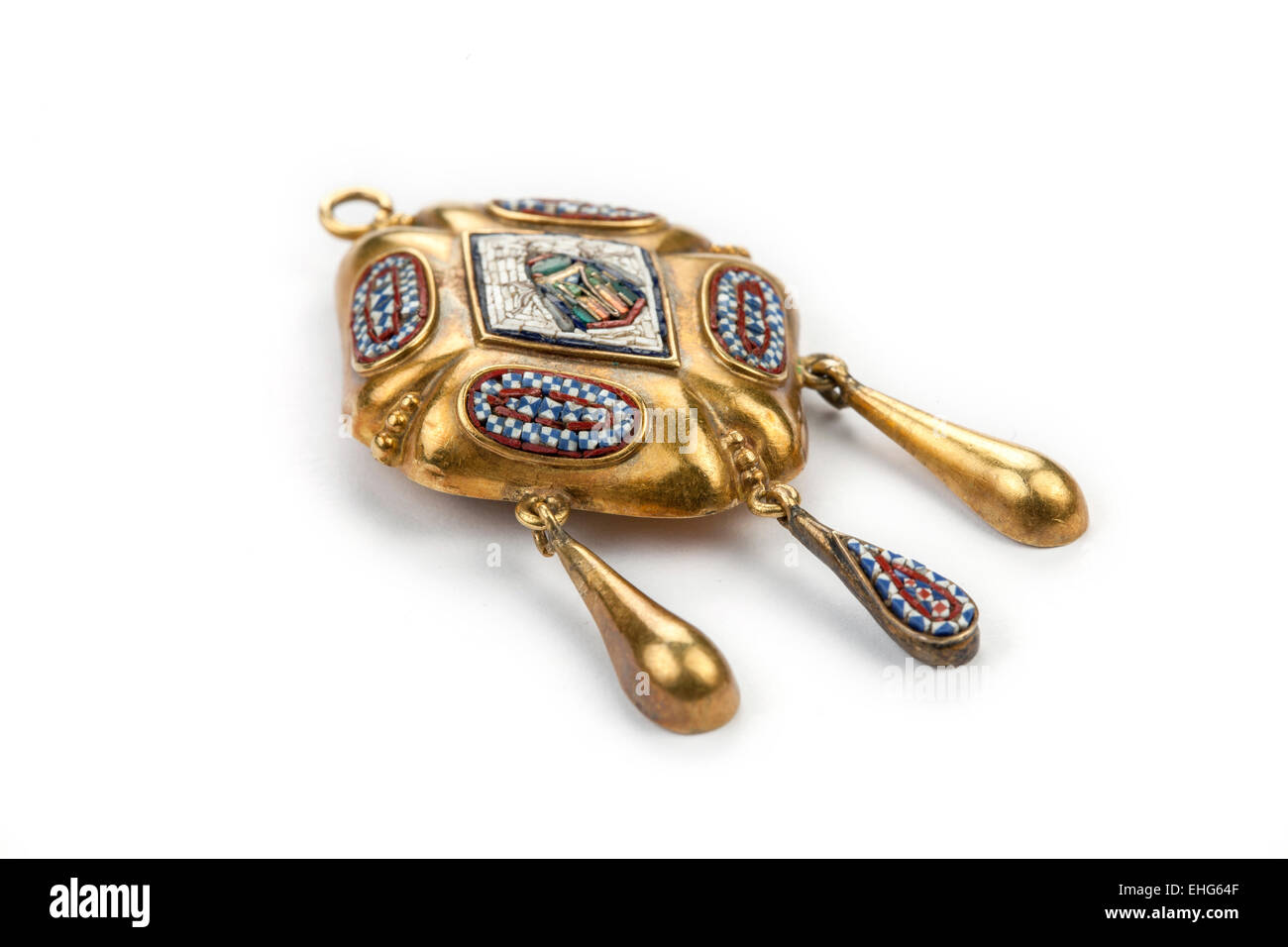 Revival archeologico mosaico oro, pendente.xix secolo Foto Stock