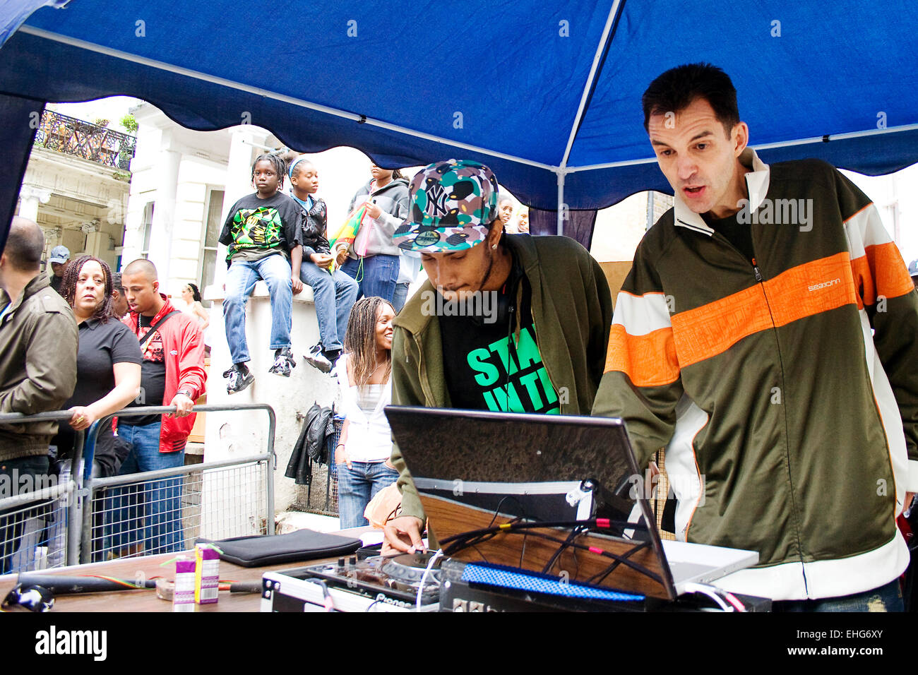DJ Tim Westwood al carnevale di Notting Hill Londra. Foto Stock