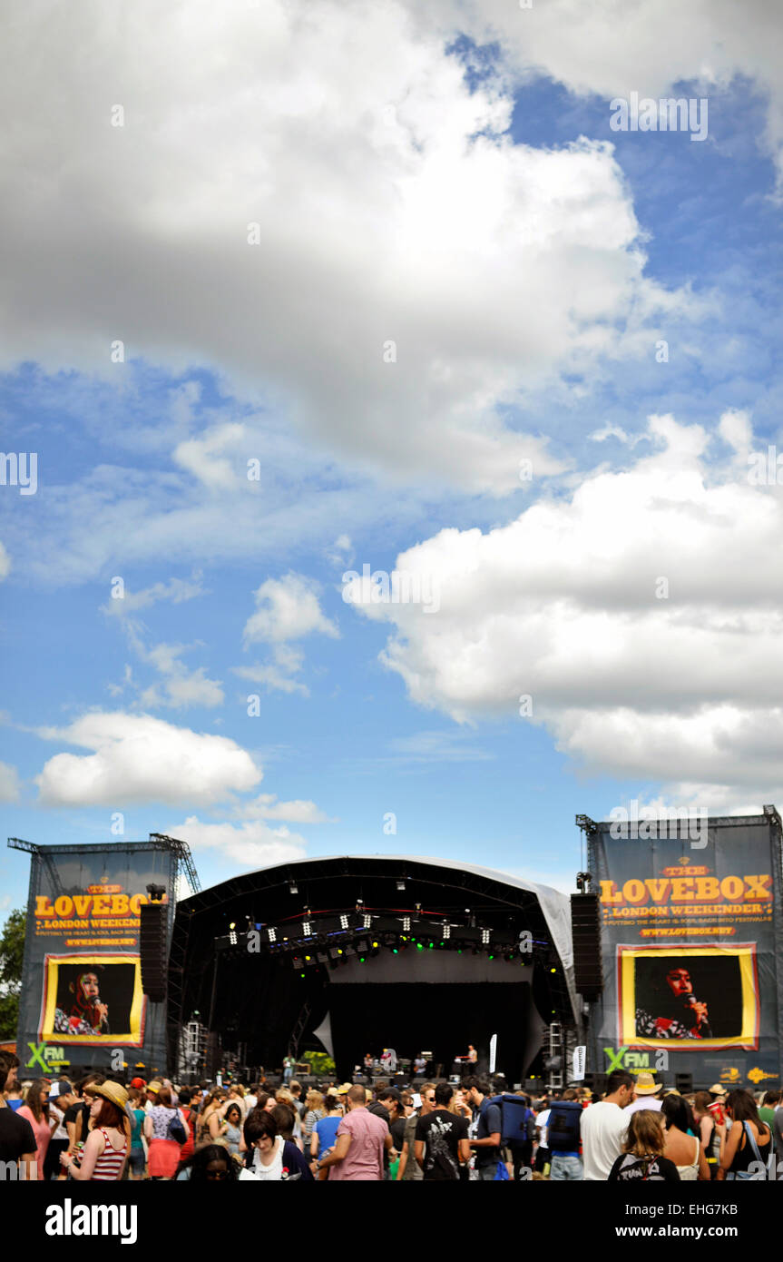 VV Brown live at Lovebox festival 2009 nel Parco Victoria di Londra. Foto Stock