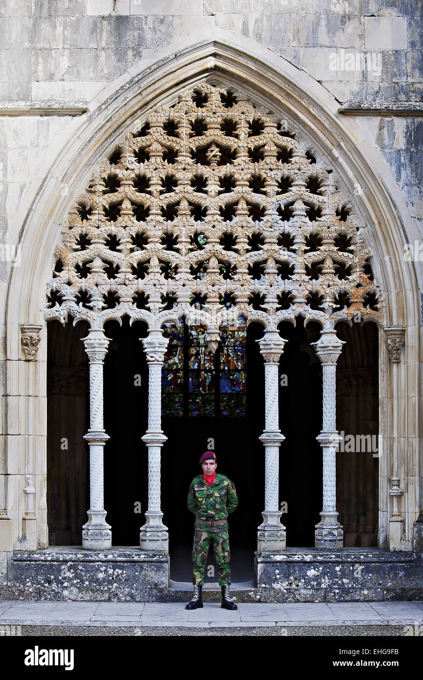 Custode del Monastero di Batalha, Portogallo Foto Stock