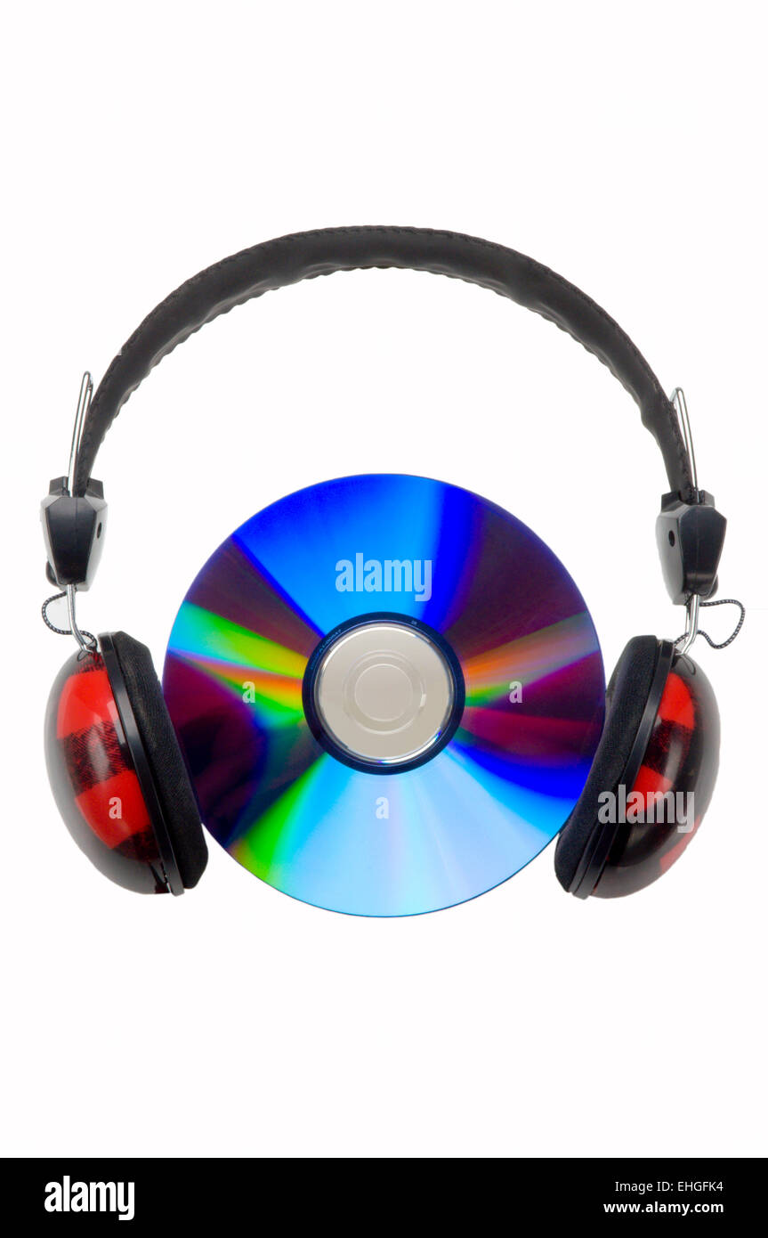 Cuffie e CD Foto Stock