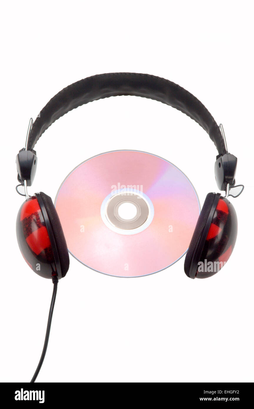 Cuffie e CD Foto Stock