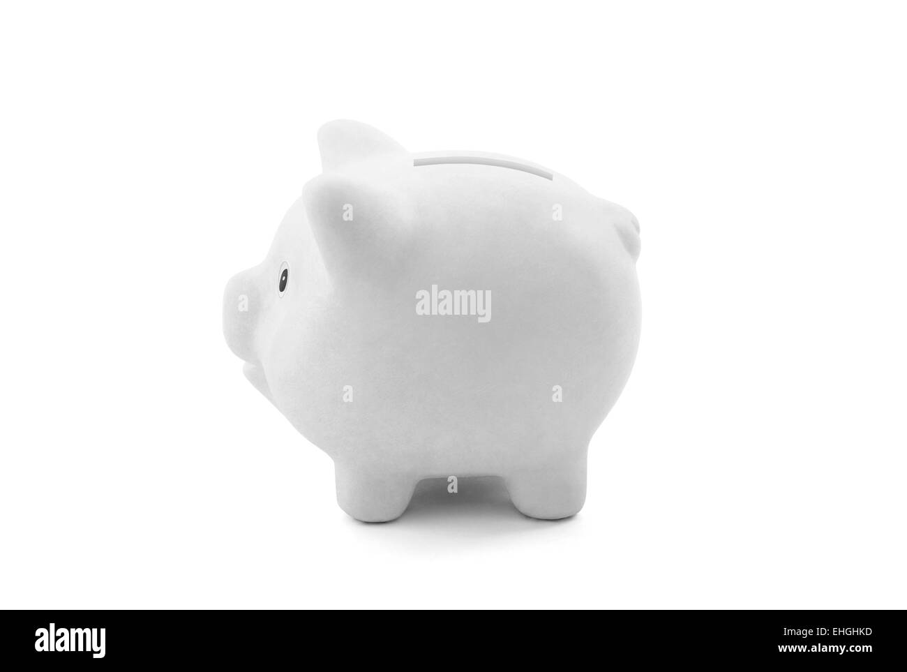 White salvadanaio con tracciato di ritaglio Foto Stock