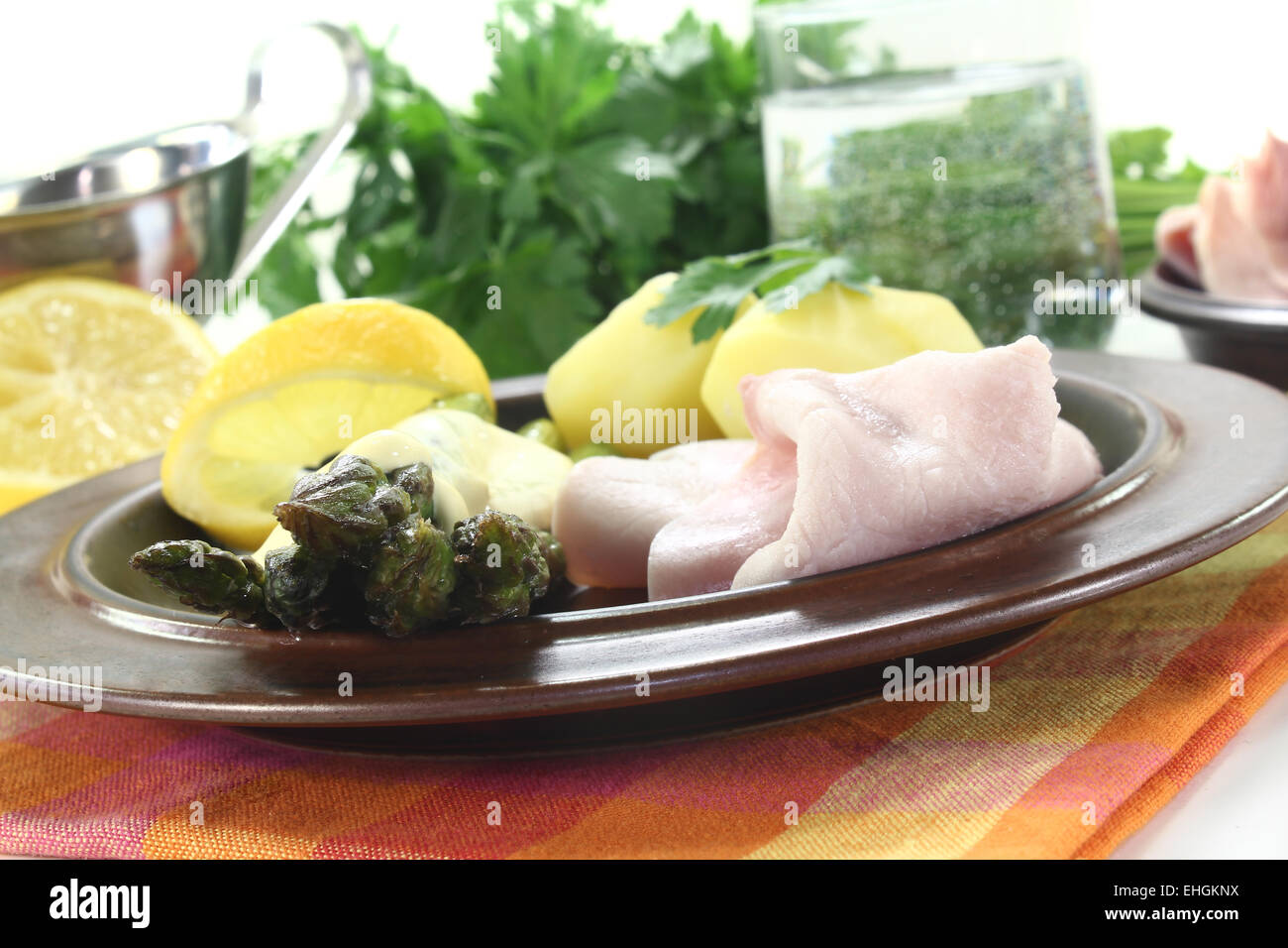 asparagi freschi Foto Stock