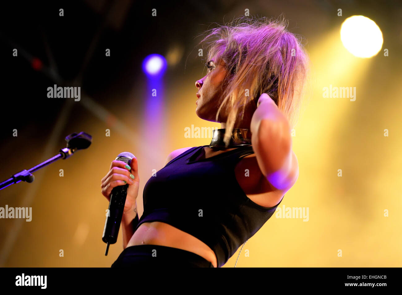 Barcellona - Sep 23: Nonono (alternativa indie pop band da Stockholml) esegue a Barcellona Accio musicale (BAM). Foto Stock