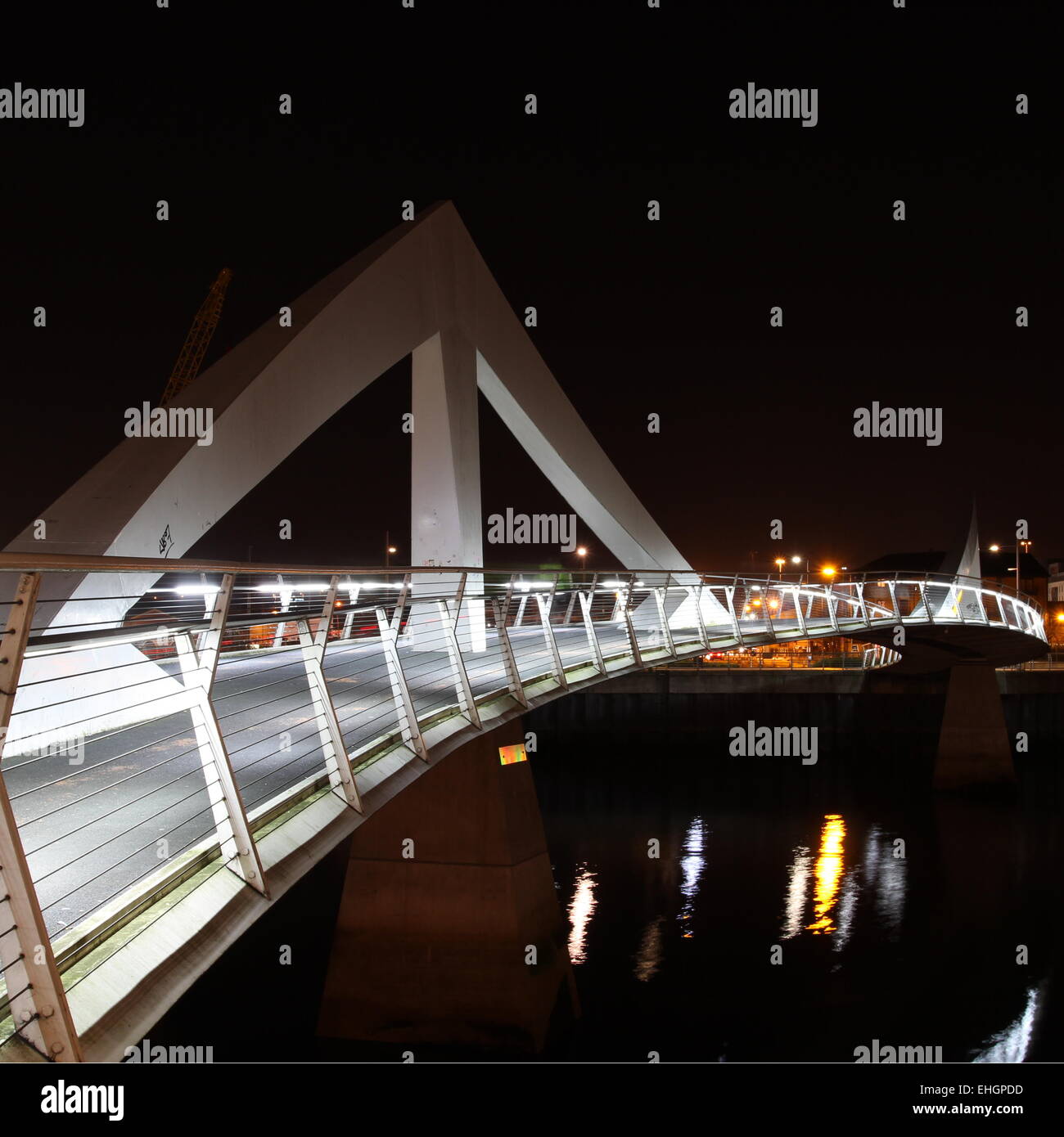 Broomielaw Tradeston Bridge Glasgow Scozia Dicembre 2014 Foto Stock