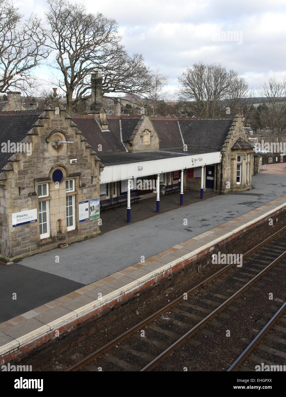 Pitlochry stazione ferroviaria scozia marzo 2015 Foto Stock