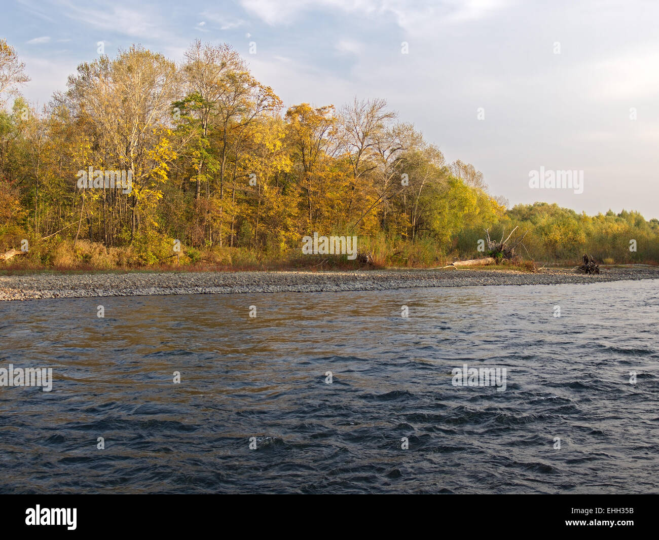 Serata autunnale presso il fiume Foto Stock