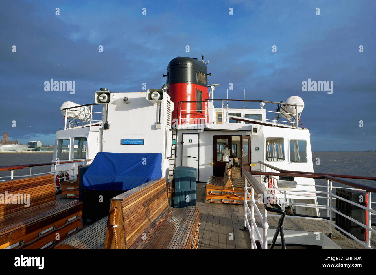 Pianale superiore del Mersey Ferry Foto Stock