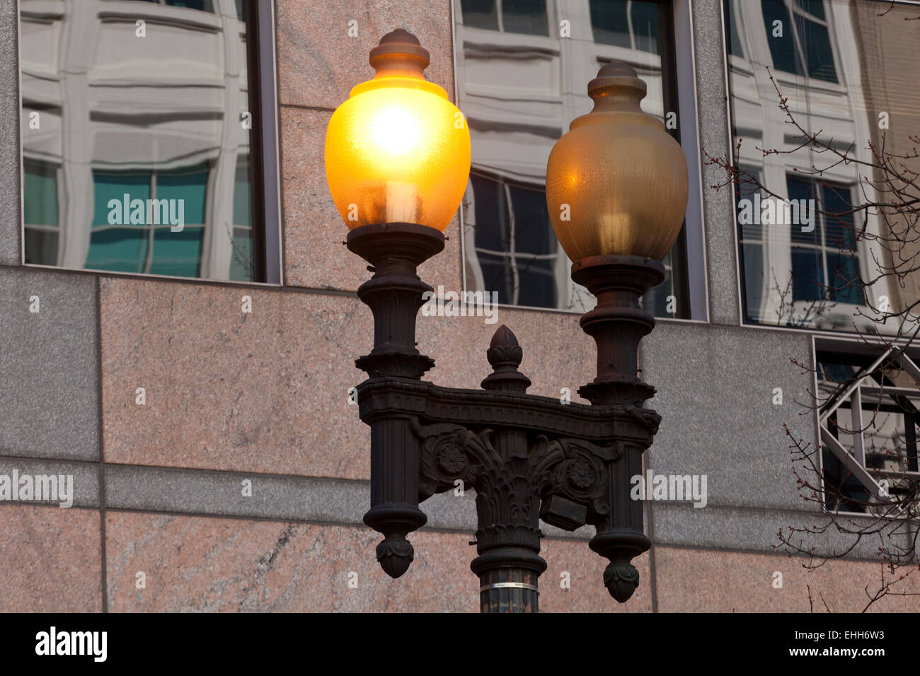 Vecchia strada lampada - USA Foto Stock