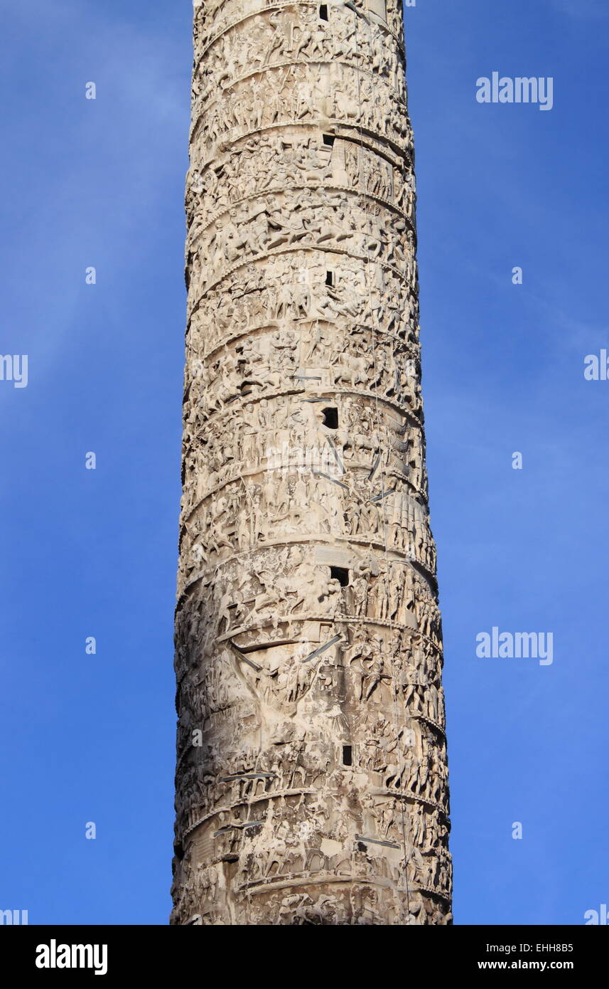 Marco Aurelio colonna in Roma Foto Stock
