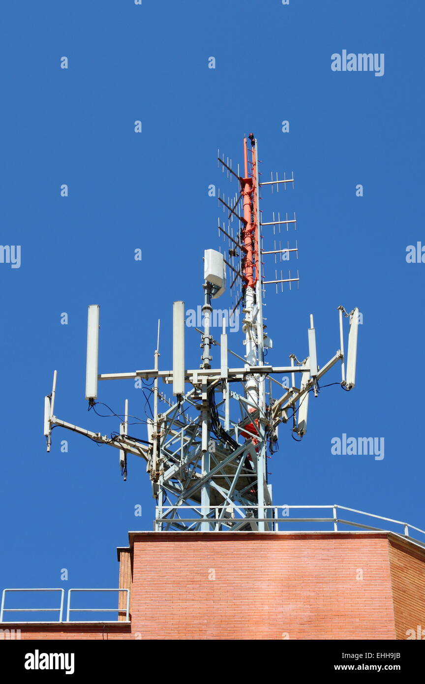 Torre per antenna per rete mobile Foto Stock
