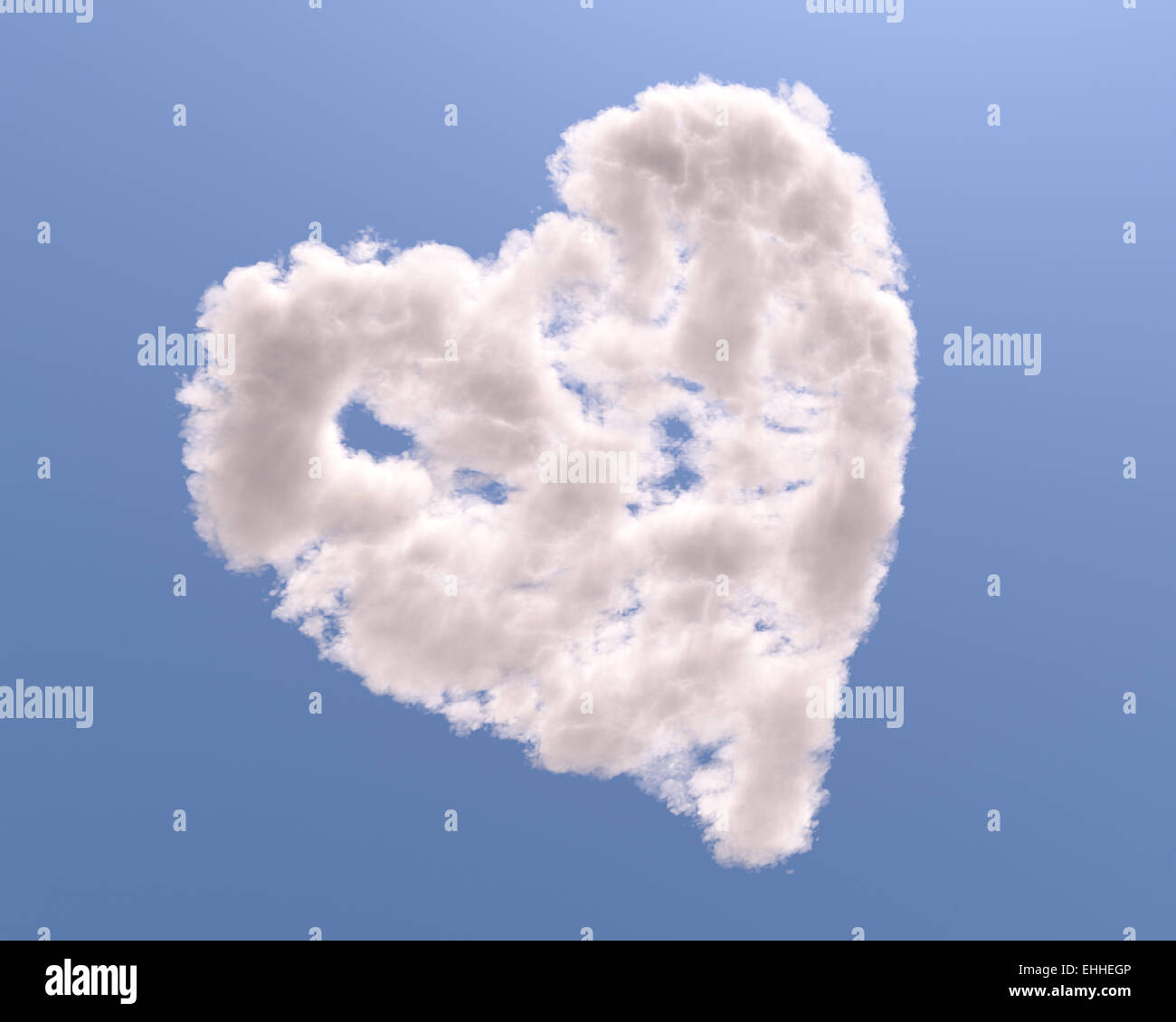 A forma di cuore ad cloud Foto Stock
