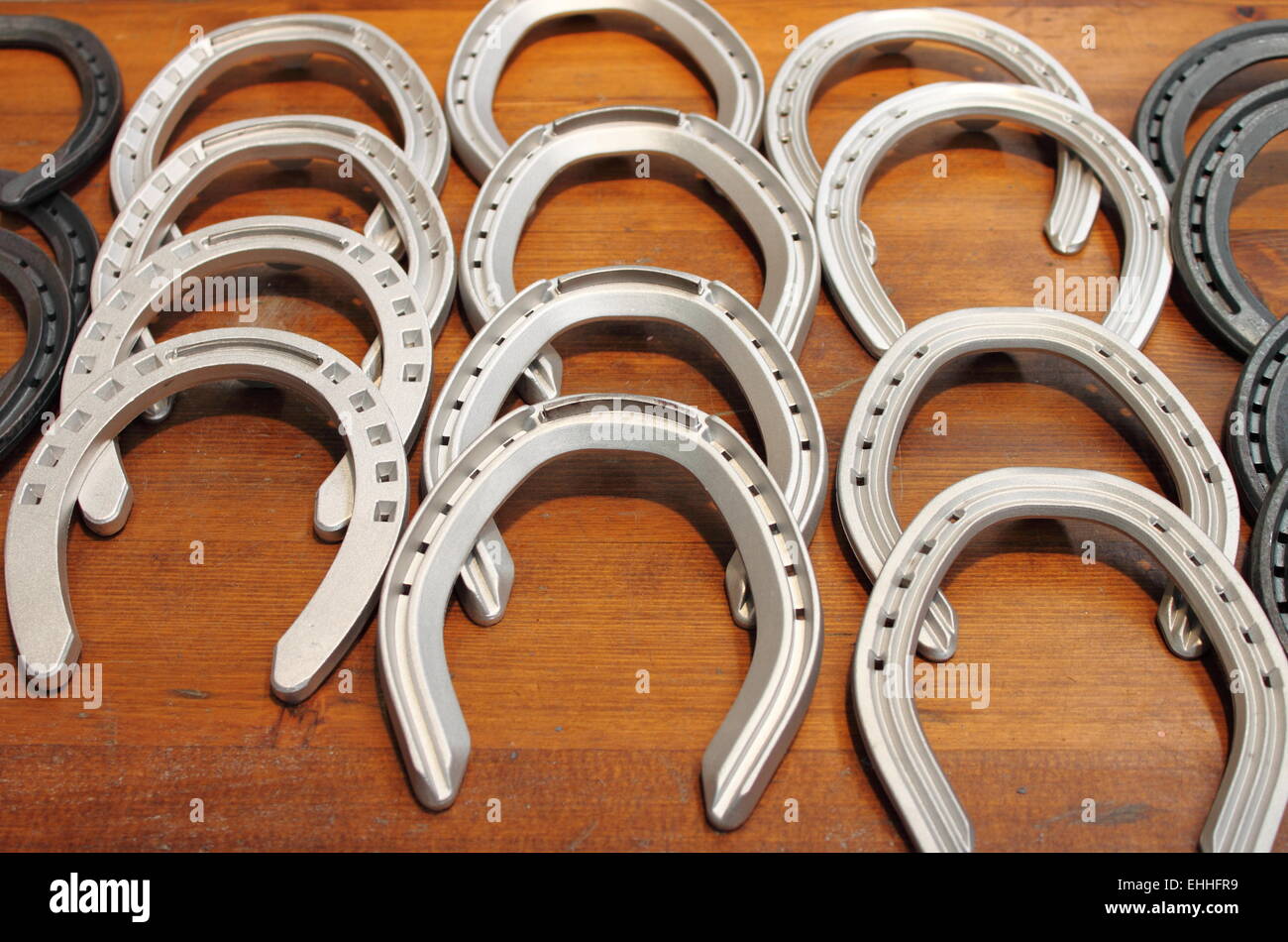 Cavallo di metallo Calzature Foto Stock