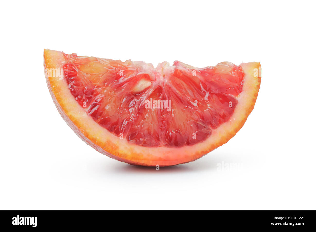 Segmento di ripe rosso sangue isolata arancione Foto Stock
