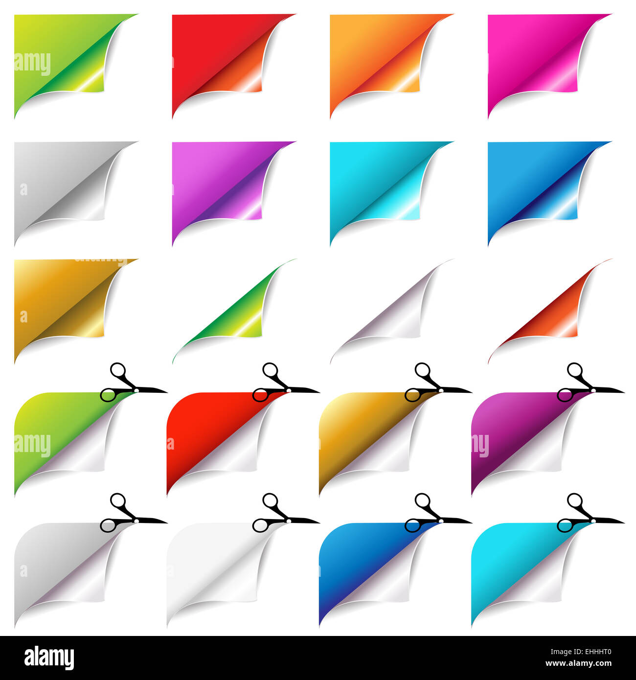 Grandi angoli colorati impostato Foto Stock